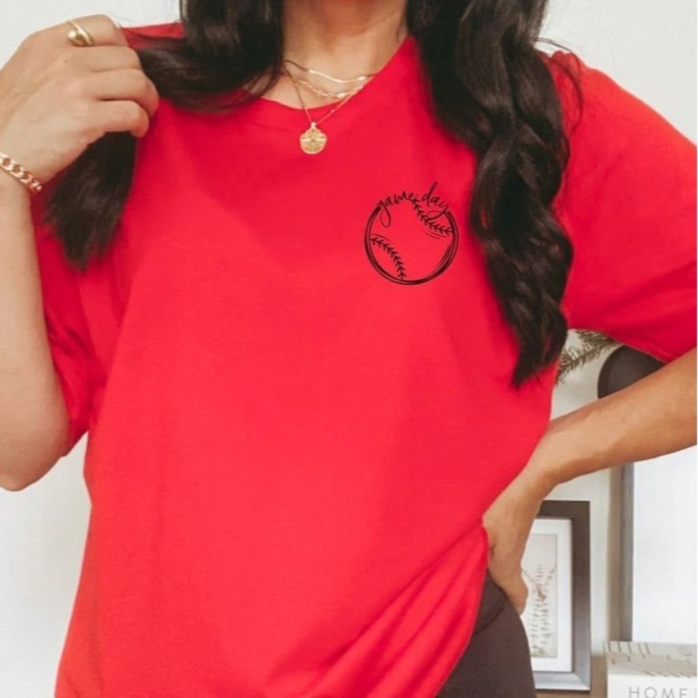 GAME DAY POCKET BASEBALL Handmade Graphic Tee - Picture 4 of 4